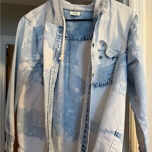 Denim Hooded Jacket - Light Blue